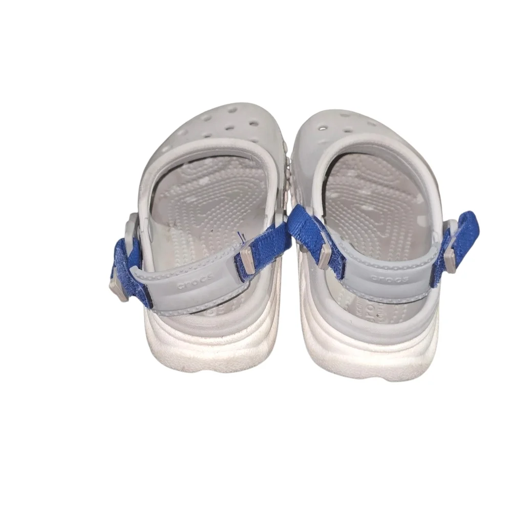 CROCS Kids Duet Max Clogs Gray and Blue Shoes Size 11C Unisex